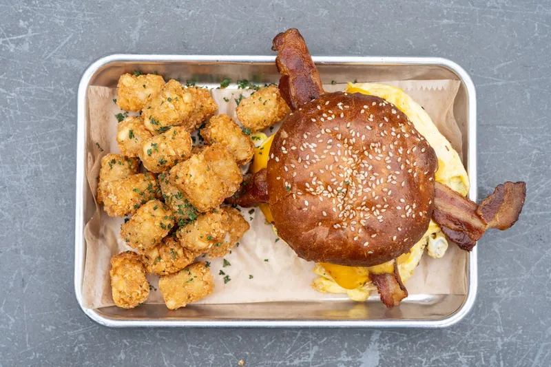 Bacon, egg and cheese breakfast sandwich at Park 101 Carlsbad